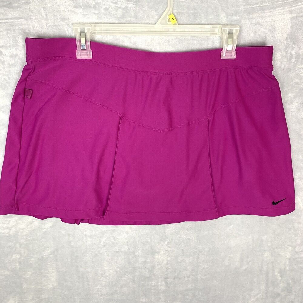 Nike Skort Womens Large Pink Stretch Pleats Tennis Pickleball Golf Dri-Fit